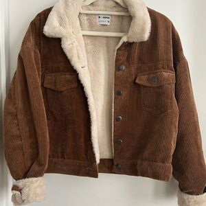 Brown Bomber Fur Jacket - M